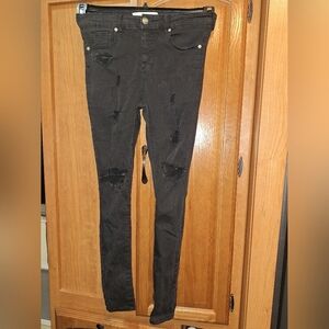 Sixth June Black Denim Distressed Jeans W30x30 Skinny Stretch. EUC